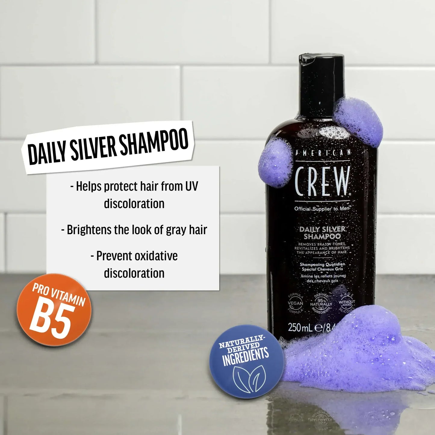 AMERICAN CREW Daily Silver Shampoo Men benefits