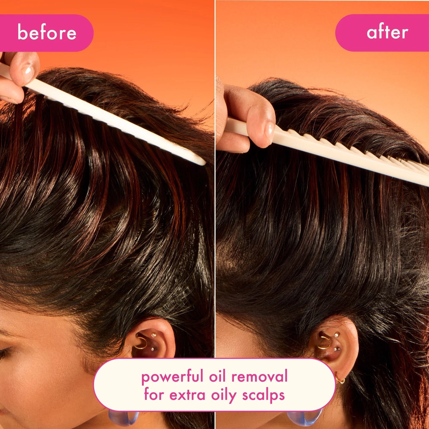 AMIKA Perk Up Ultra Oil Control Dry Shampoo Before After