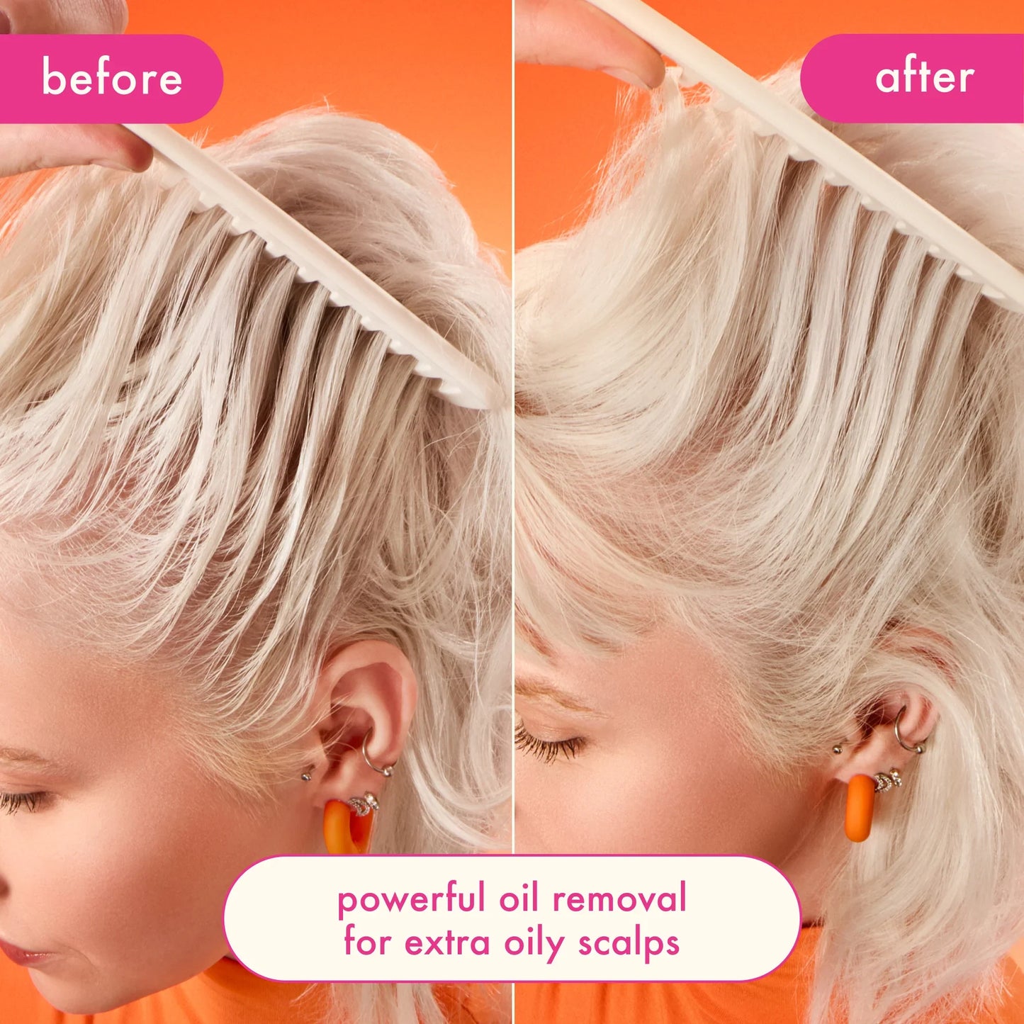 AMIKA Perk Up Ultra Oil Control Dry Shampoo Before After