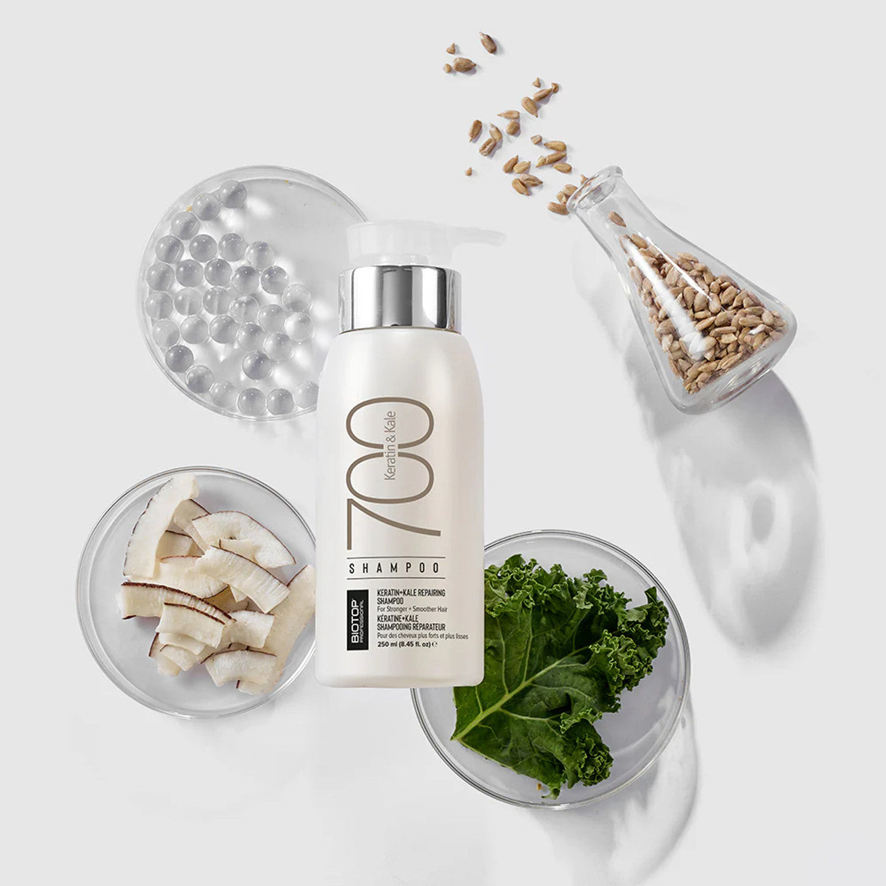 BIOTOP 700 Keratin+Kale Repairing Shampoo key ingredients
