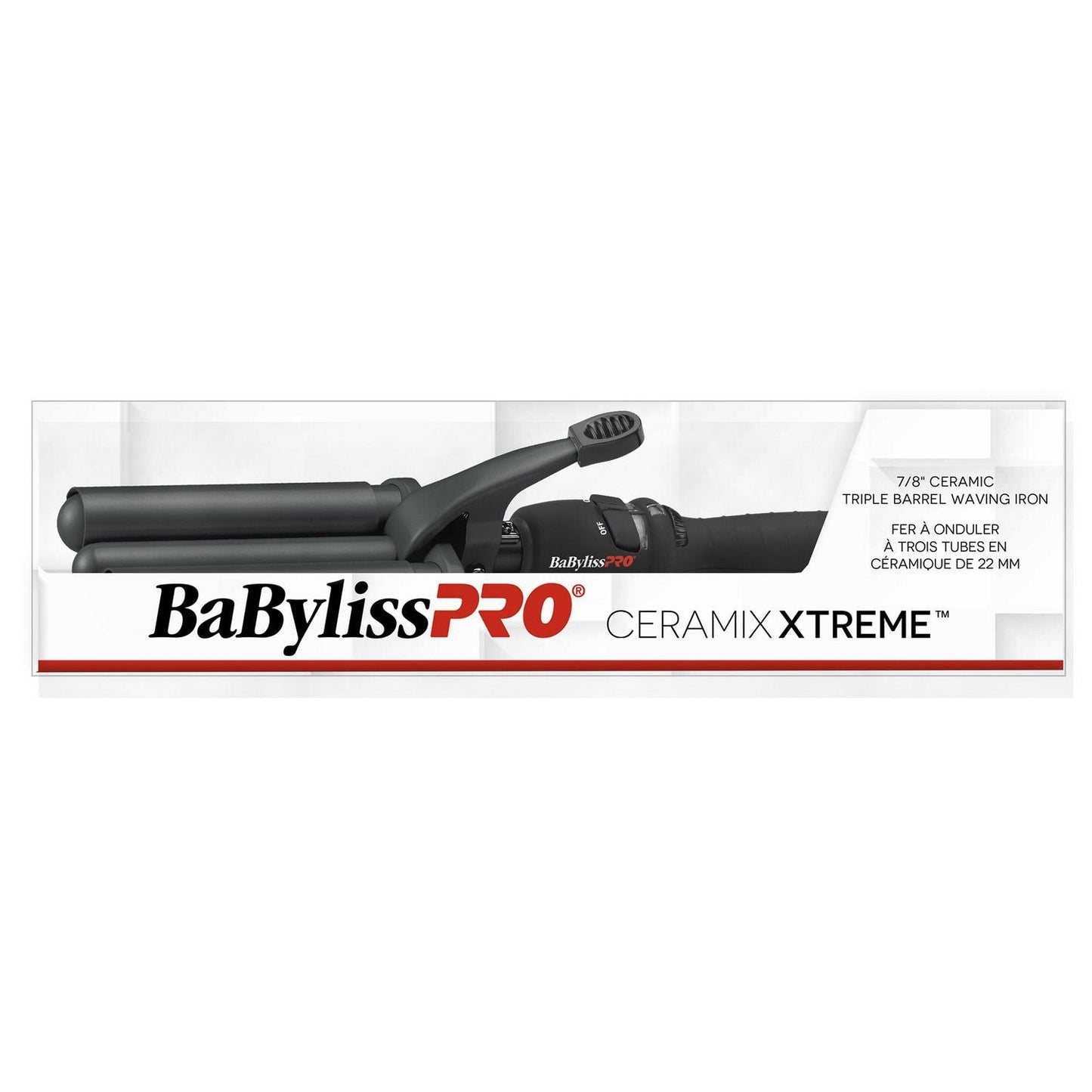 BaBylissPRO Ceramix Xtreme Ceramic Tripple Barrel Waving Iron 7/8" in packaging