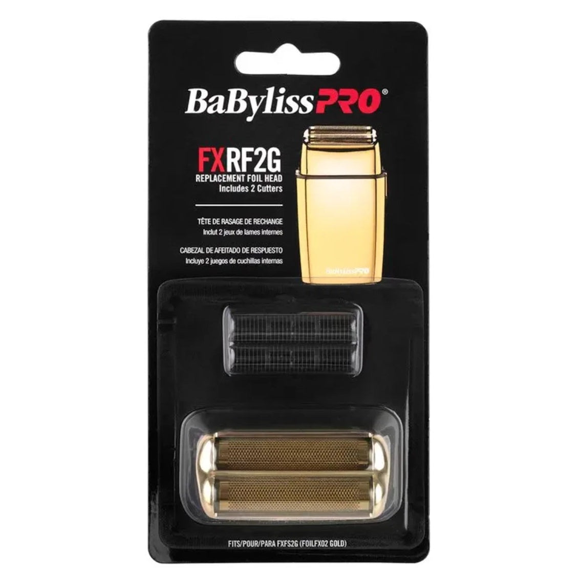 BaBylissPRO FXRF2G Replacement Foil Shaver Head Gold in packaging