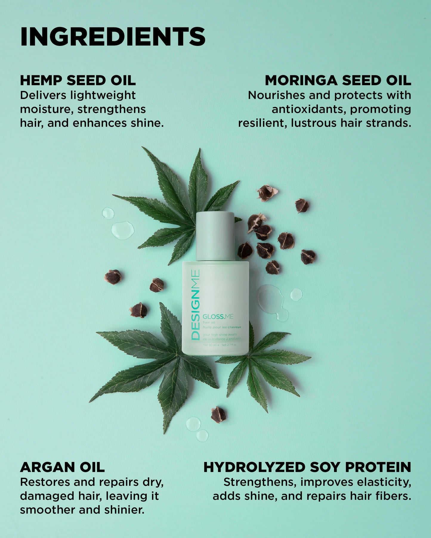 DESIGN.ME Gloss.me Hair Serum key ingredients