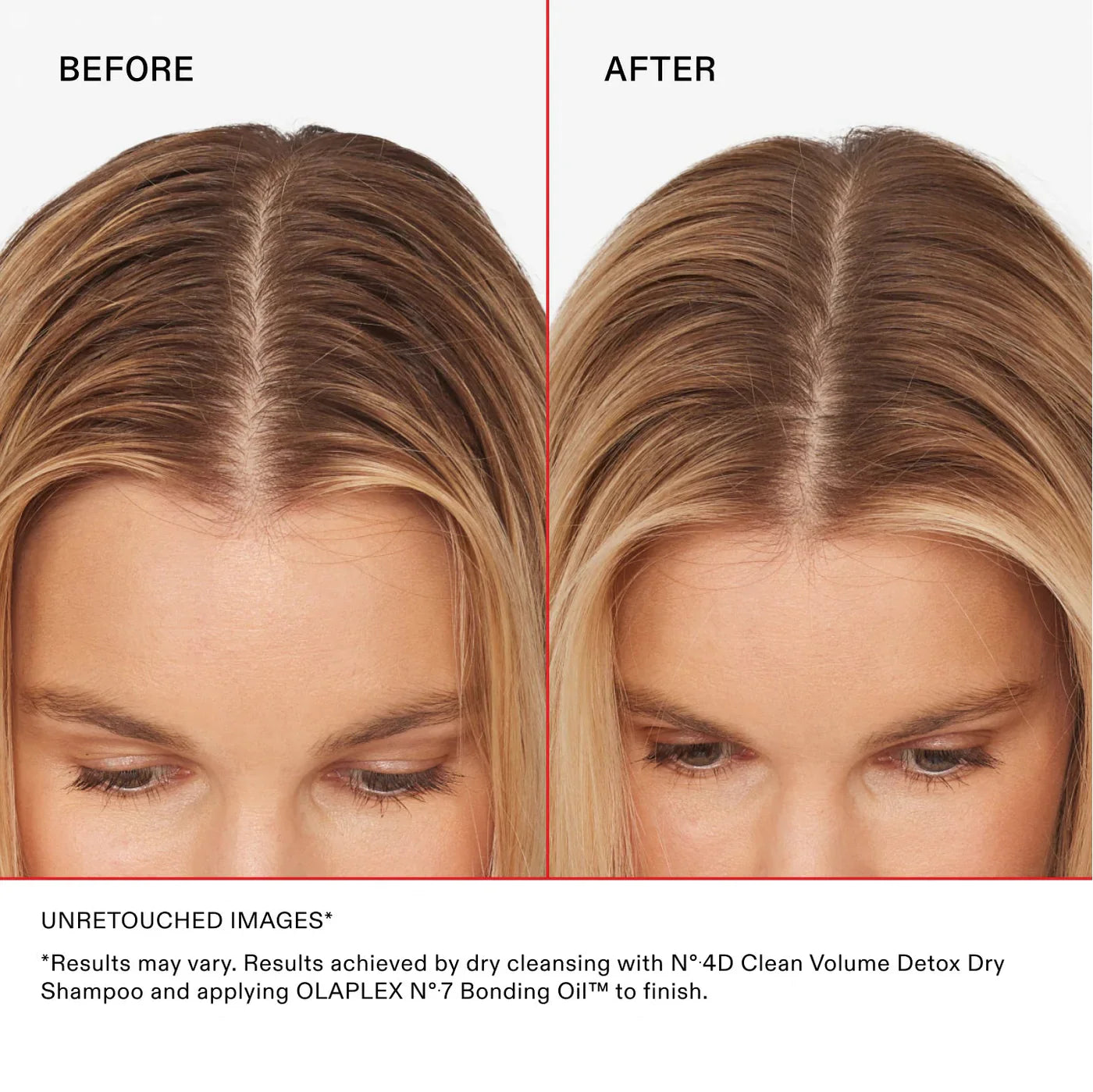 OLAPLEX No.4D Clean Volume Detox Dry Shampoo Before After