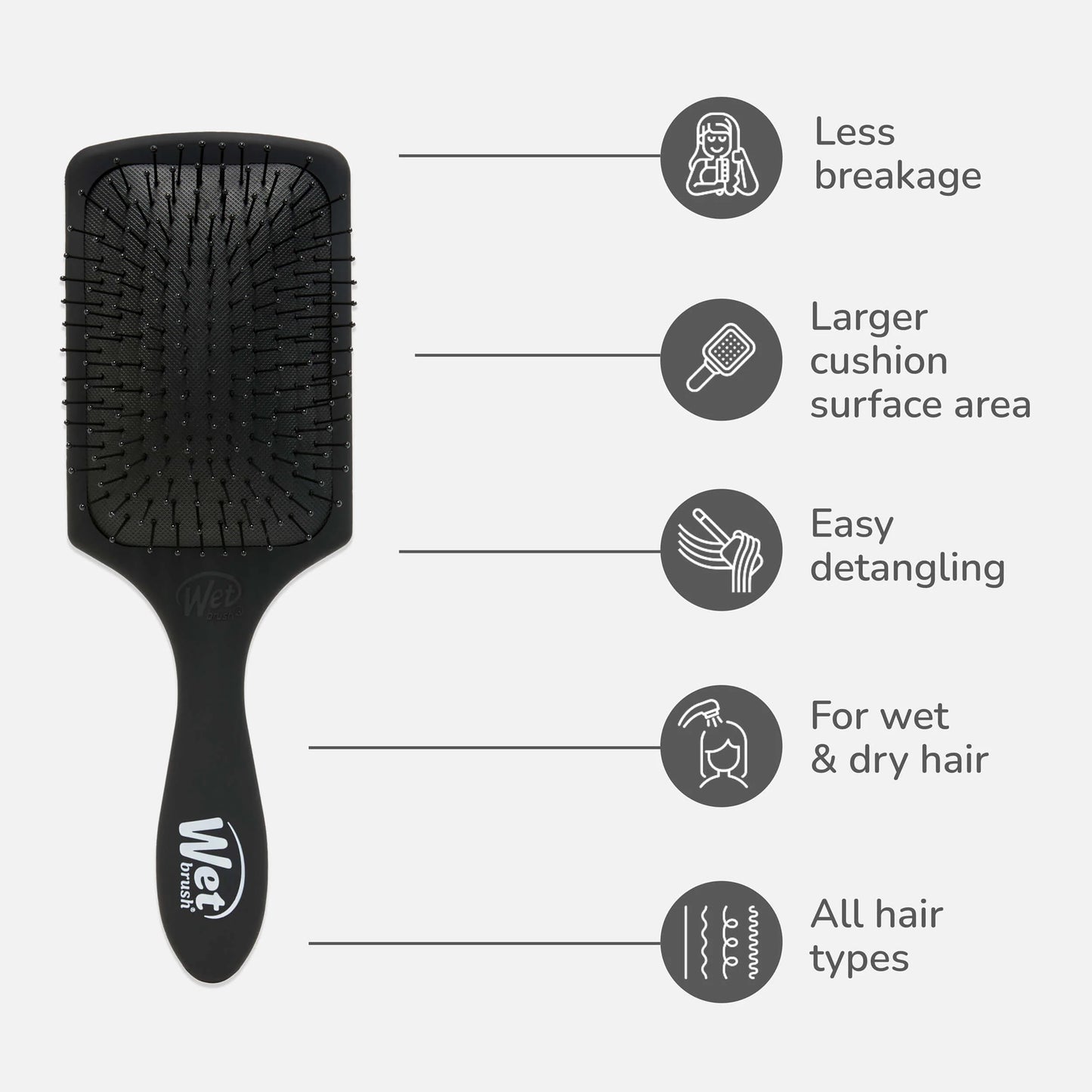 WET BRUSH PRO Paddle Detangler Brush Frost Black