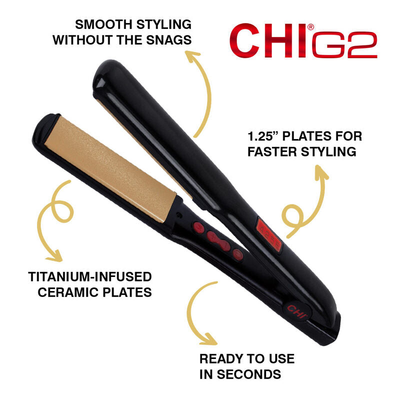CHI G2 Ceramic & Titanium Hairstyling Iron 1.25"