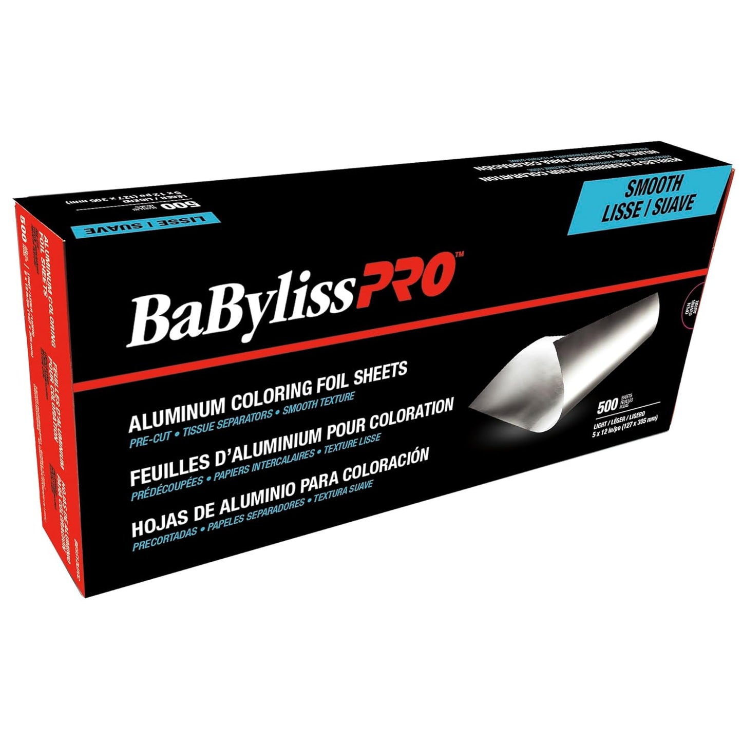 BaBylissPRO Smooth Aluminum Coloring Foil Sheets 500/Box Light