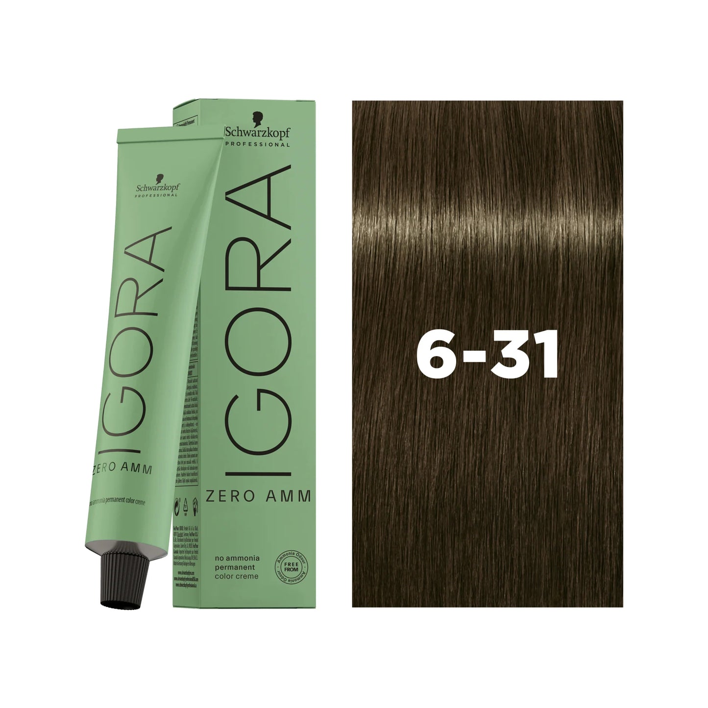 IGORA ZERO AMM Ammonia-Free Permanent Color 6-31 Dark Blonde Matte Cendré