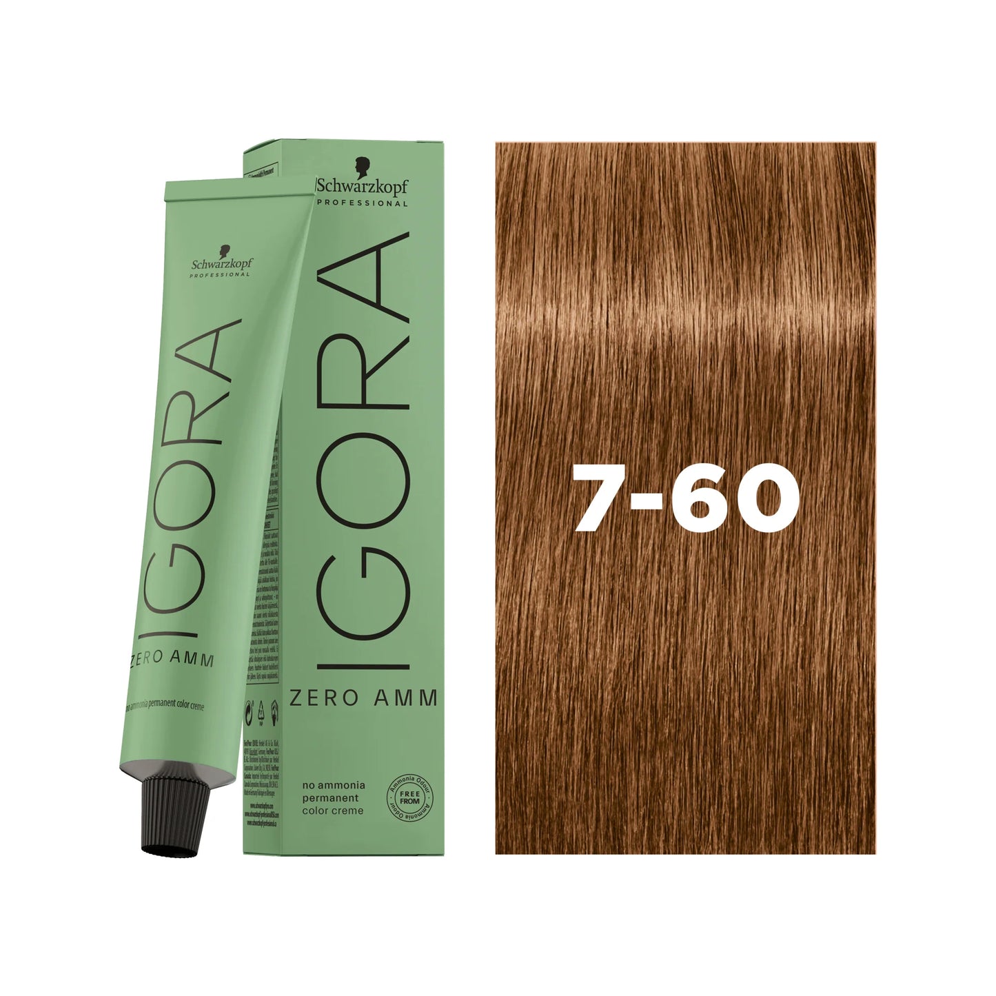 IGORA ZERO AMM Ammonia-Free Permanent Color 7-60 Medium Blonde Chocolate Natural