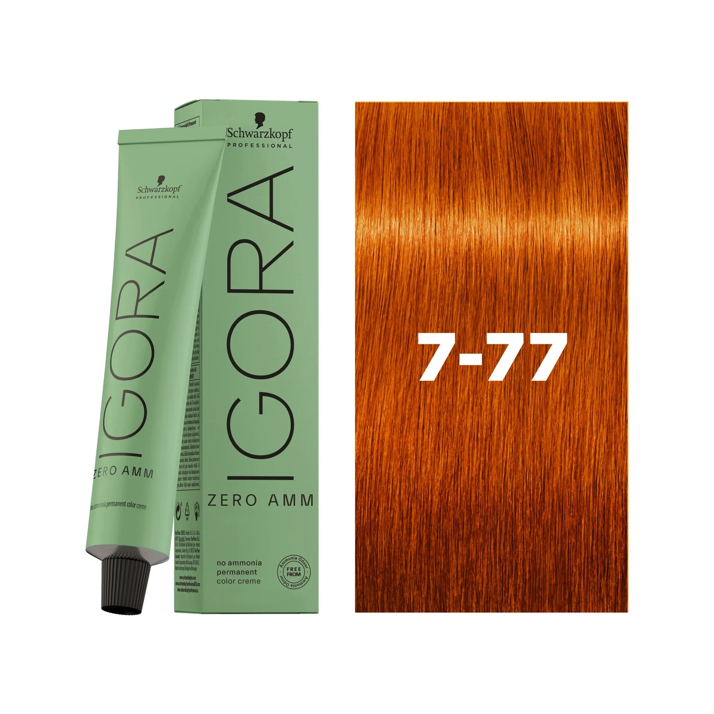 IGORA ZERO AMM Ammonia-Free Permanent Color 7-77 Medium Blonde Copper Extra