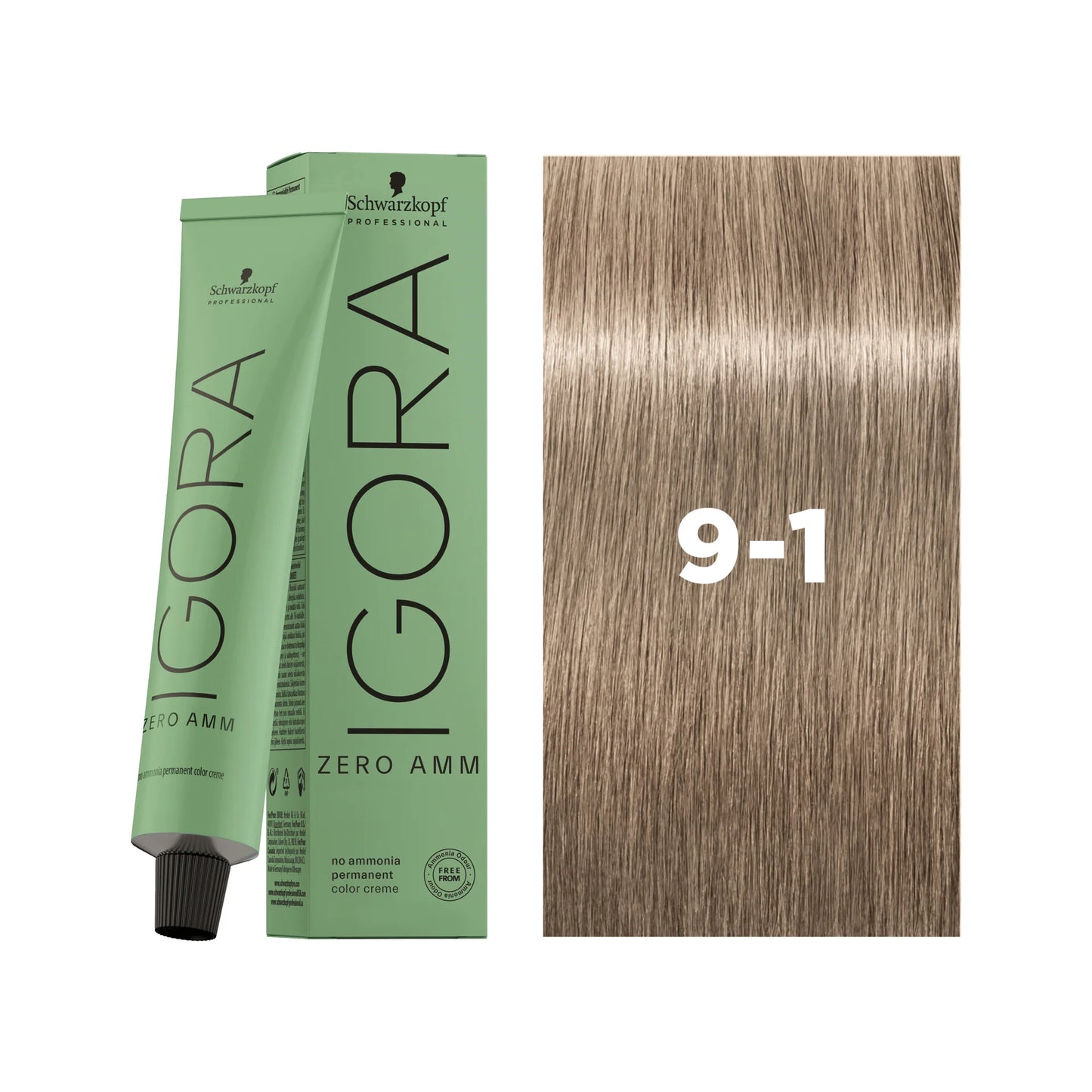 IGORA ZERO AMM Ammonia-Free Permanent Color 9-1 Extra Light Blonde Cendré