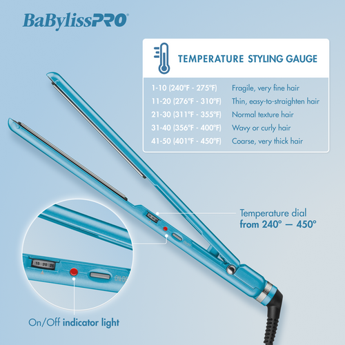 Load image 1 in gallery view. BaBylissPRO Nano Titanium Ultra-Slim Flat Iron 1" / 25 mm