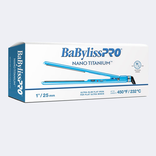 Load image 1 in gallery view. BaBylissPRO Nano Titanium Ultra-Slim Flat Iron 1" / 25 mm
