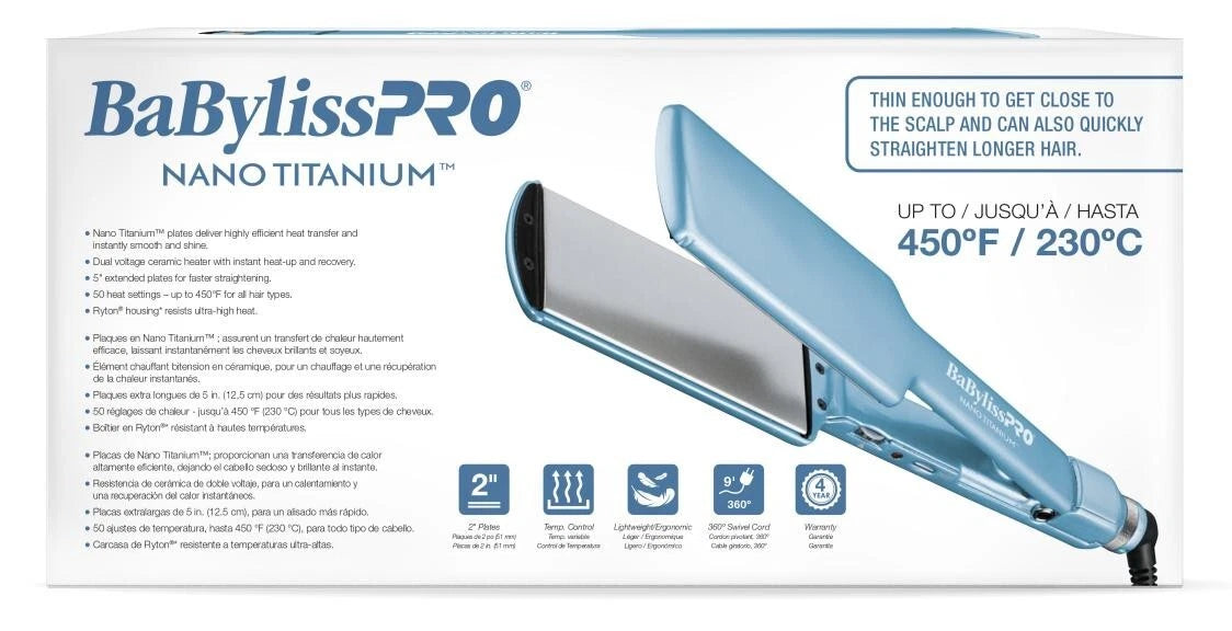 BaBylissPRO Nano Titanium Ultra-Slim Flat Iron 2" / 51 mm