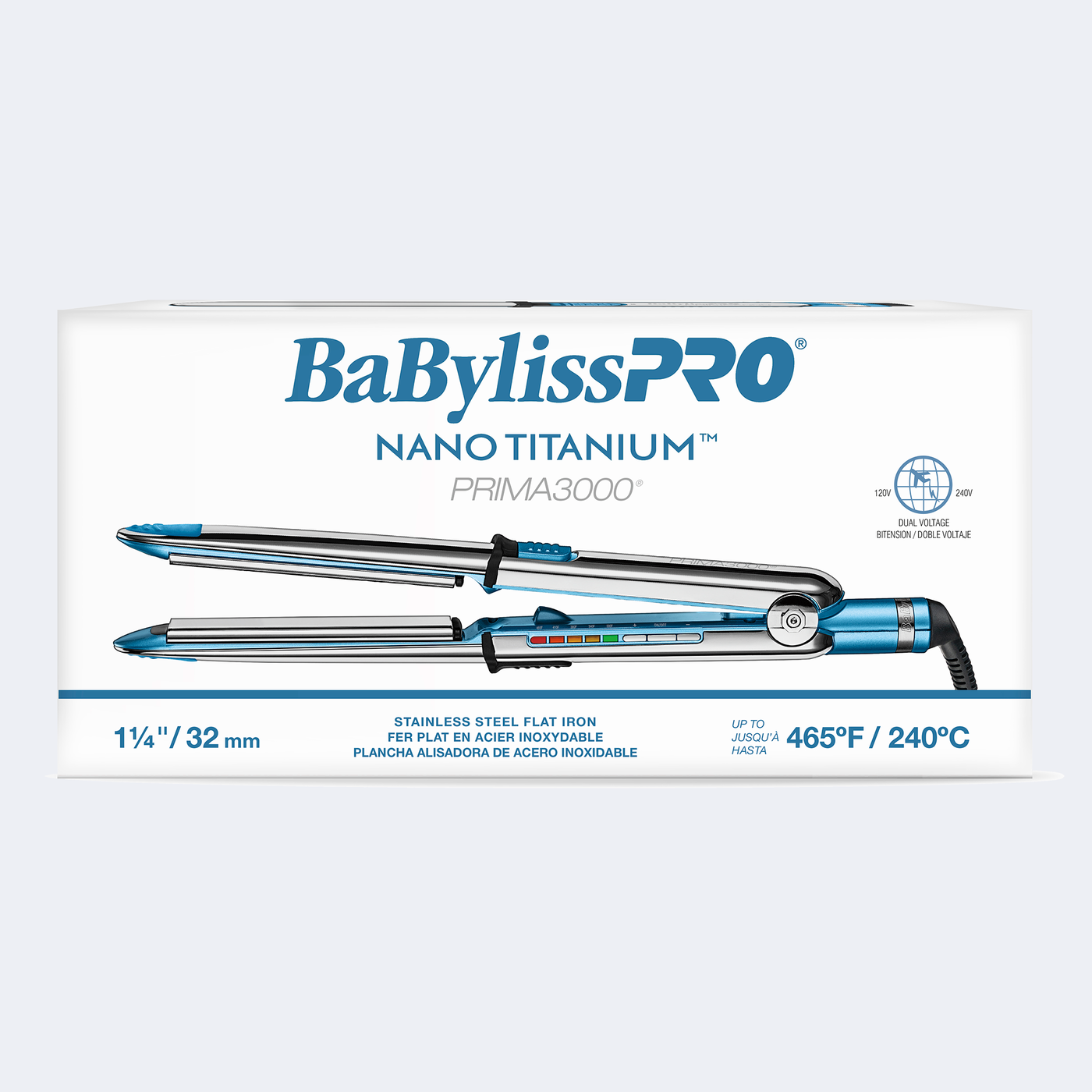 BaBylissPRO Nano Titanium Optima3000 Stainless Steel Flat Iron 1¼” / 32 mm