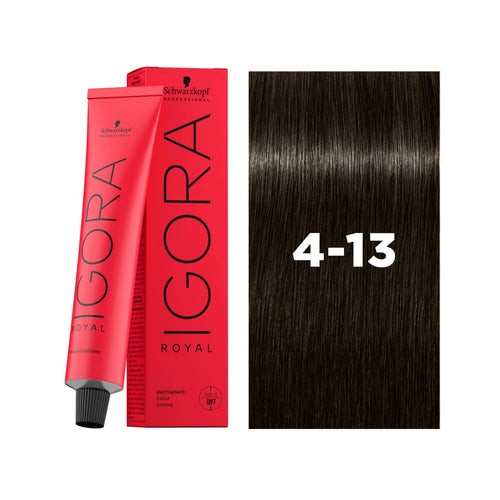 Load image 1 in gallery view. IGORA ROYAL Permanent Hair Color 4-13 Medium Brown Cendré Matte