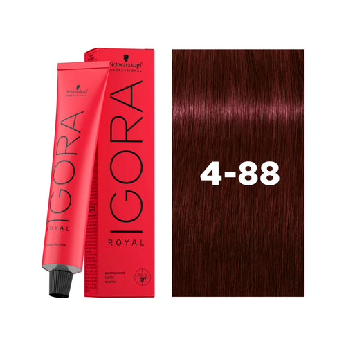 Load image 1 in gallery view. IGORA ROYAL Permanent Hair Color 4-88 Medium Brown Red Extra