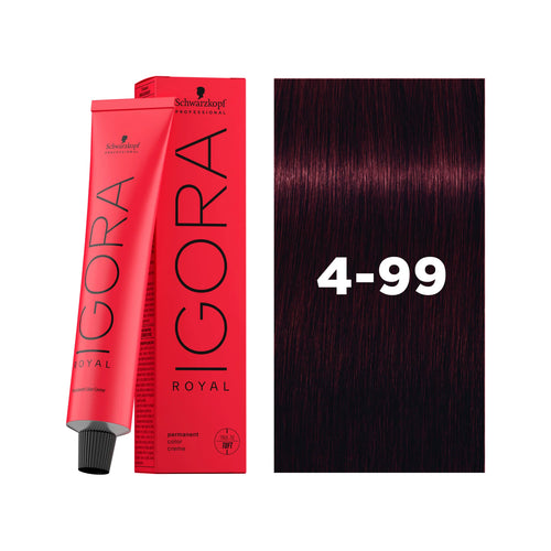 Load image 1 in gallery view. IGORA ROYAL Permanent Hair Color 4-99 Medium Brown Violet Extra