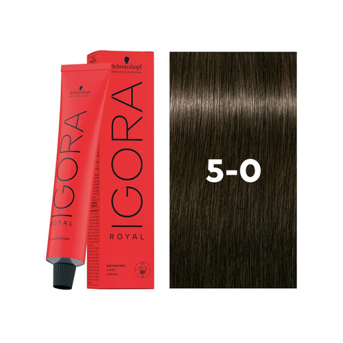 Load image 1 in gallery view. IGORA ROYAL Permanent Hair Color 5-0 Light Brown Natural
