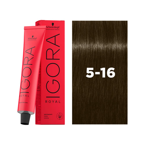 Load image 1 in gallery view. IGORA ROYAL Permanent Hair Color 5-16 Light Brown Cendré Chocolate