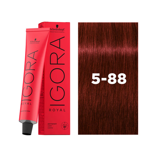 Load image 1 in gallery view. IGORA ROYAL Permanent Hair Color 5-88 Light Brown Red Extra