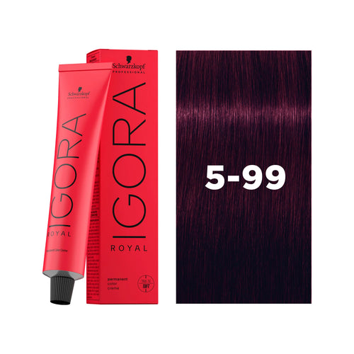 Load image 1 in gallery view. IGORA ROYAL Permanent Hair Color 5-99 Light Brown Violet Extra