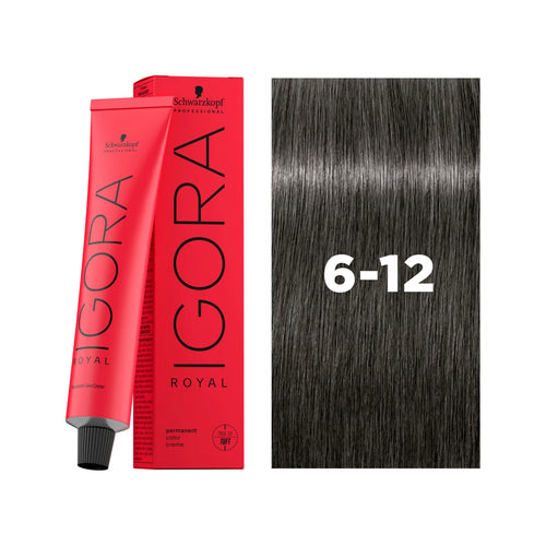 Load image 1 in gallery view. IGORA ROYAL Permanent Hair Color  6-12 Dark Blonde Cendré Ash
