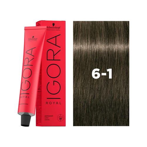 Load image 1 in gallery view. IGORA ROYAL Permanent Hair Color 6-1 Dark Blonde Cendré