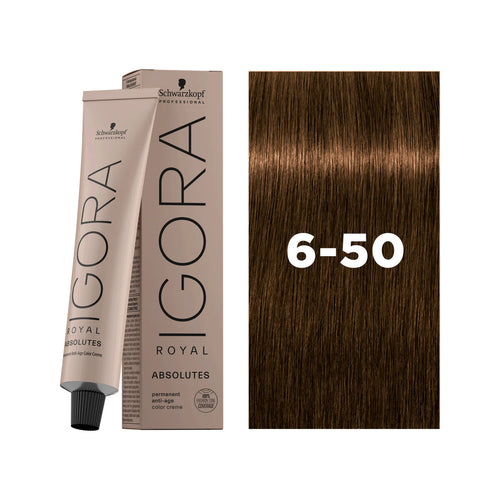 Load image 1 in gallery view. IGORA ROYAL ABSOLUTES Permanent Hair Color 6-50 Dark Blonde Gold Natural