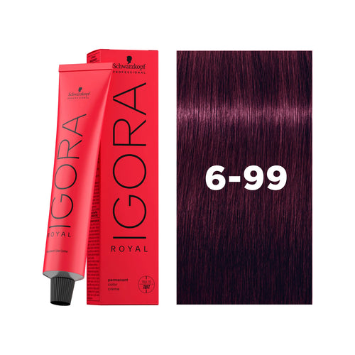 Load image 1 in gallery view. IGORA ROYAL Permanent Hair Color 6-99 Dark Blonde Violet Extra