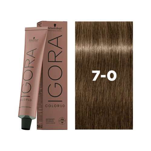 Load image 1 in gallery view. IGORA COLOR10 7-0 Medium Blonde Natural