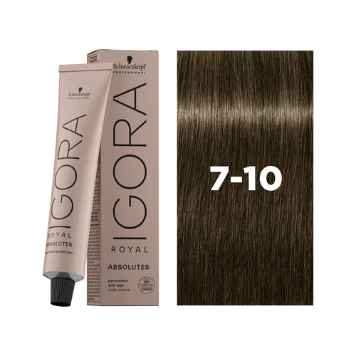Load image 1 in gallery view. IGORA ROYAL ABSOLUTES Permanent Hair Color 7-10 Medium Blonde Cendré Natural