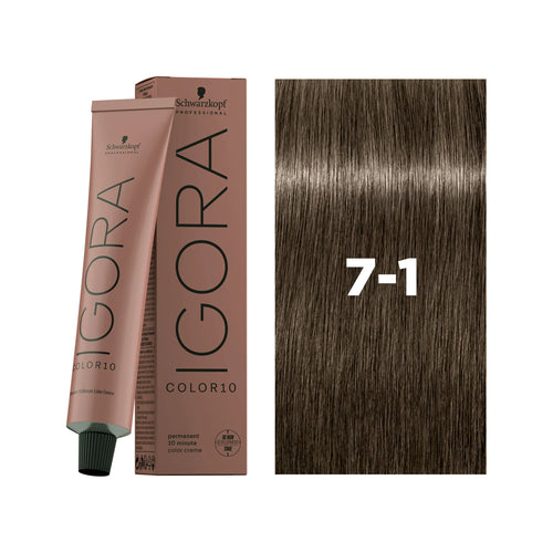 Load image 1 in gallery view. IGORA COLOR10 7-1 Medium Blonde Cendré