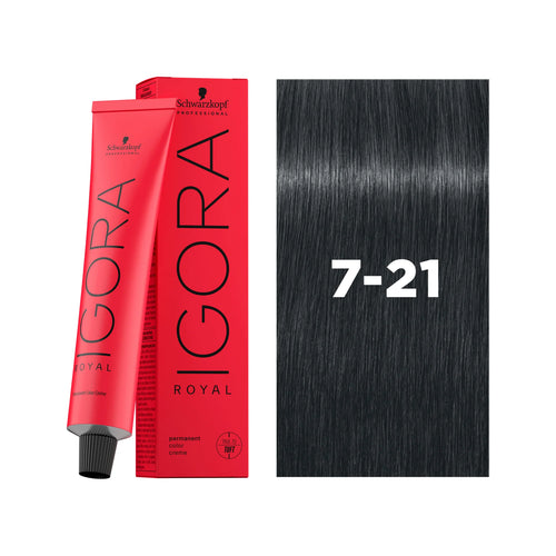 Load image 1 in gallery view. IGORA ROYAL Permanent Hair Color 7-21 Medium Blonde Ash Cendré