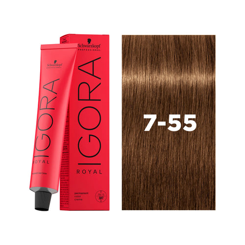 Load image 1 in gallery view. IGORA ROYAL Permanent Hair Color 7-55 Medium Blonde Gold Extra