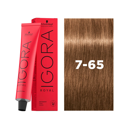 Load image 1 in gallery view. IGORA ROYAL Permanent Hair Color 7-65 Medium Blonde Chocolate Gold