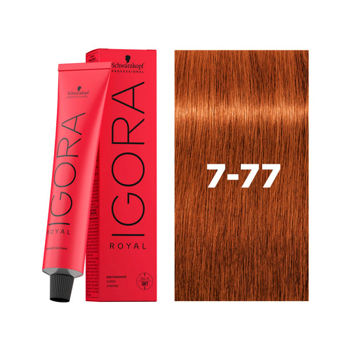 Load image 1 in gallery view. IGORA ROYAL Permanent Hair Color 7-77 Medium Blonde Copper Extra