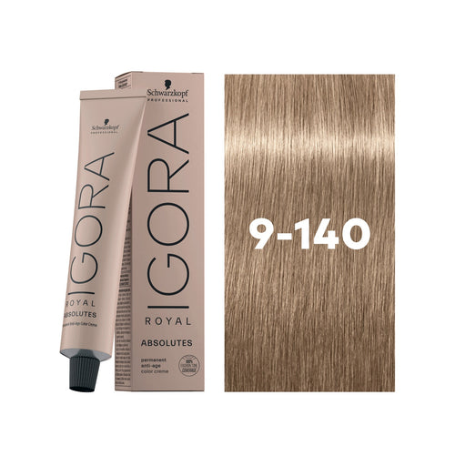 Load image 1 in gallery view. IGORA ROYAL ABSOLUTES Permanent Hair Color 9-140 Extra Light Blonde Cendré Beige Natural