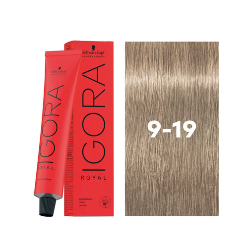 Load image 1 in gallery view. IGORA ROYAL Permanent Hair Color 9-19 Extra Light Blonde Cendré Violet