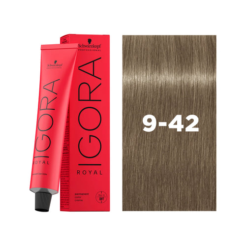 Load image 1 in gallery view. IGORA ROYAL Permanent Hair Color 9-42 Extra Light Blonde Beige Ash