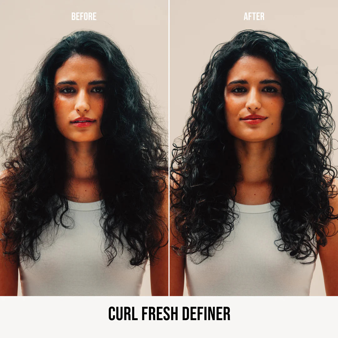 AG CARE Curl Fresh Definer Soft Hold Styling Cream before after
