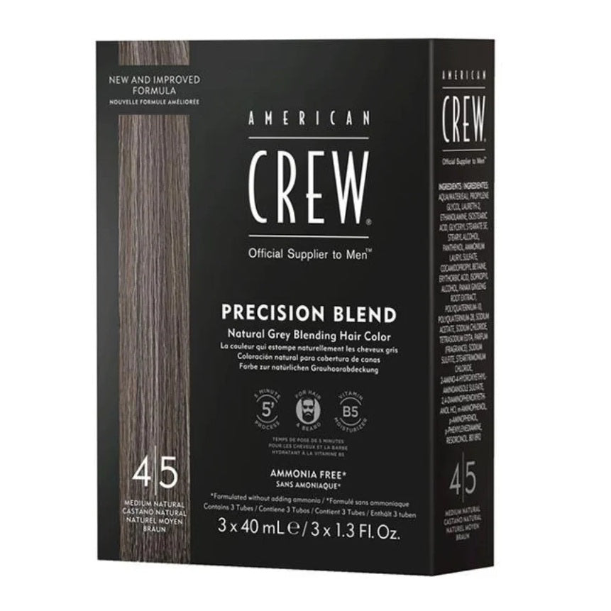 AMERICAN CREW Precision Blend Natural Grey Hair Color 4|5 Medium Natural
