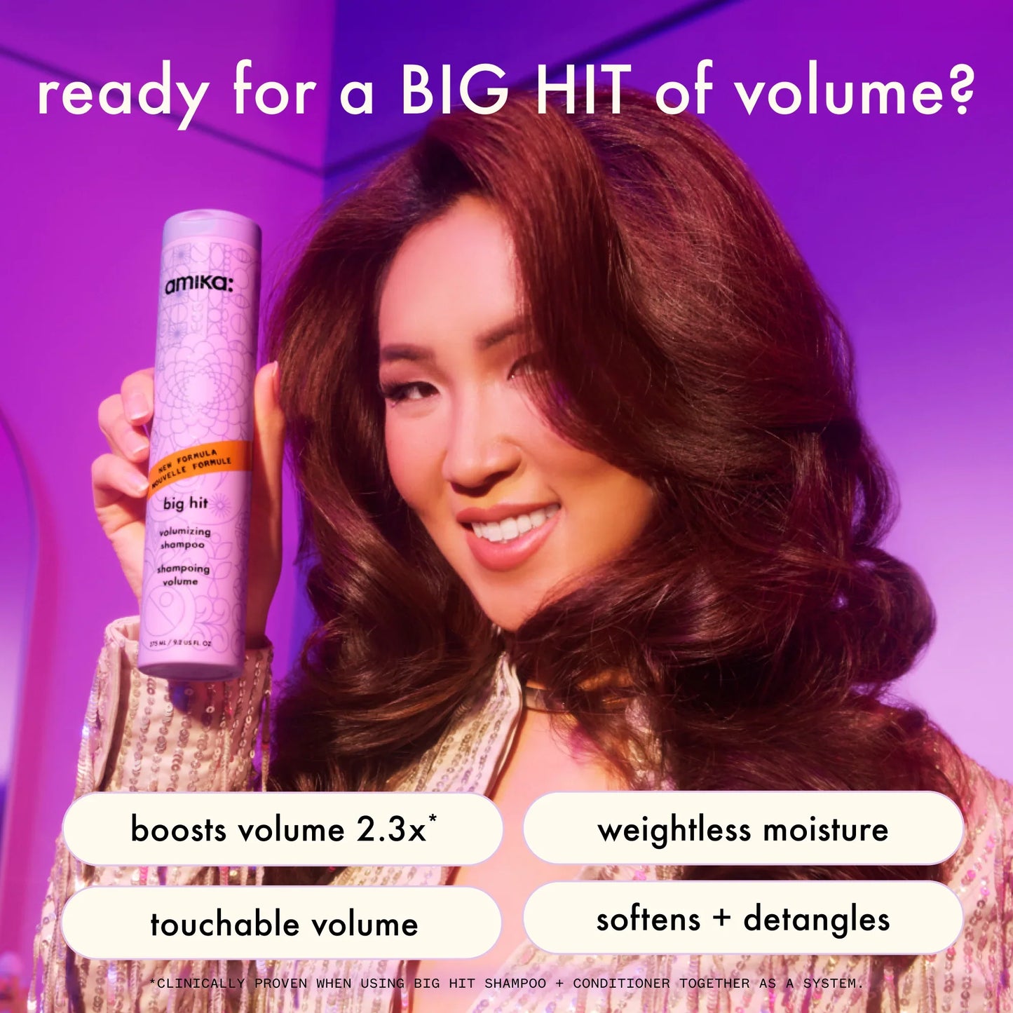 AMIKA Big Hit Volumizing Shampoo benefits