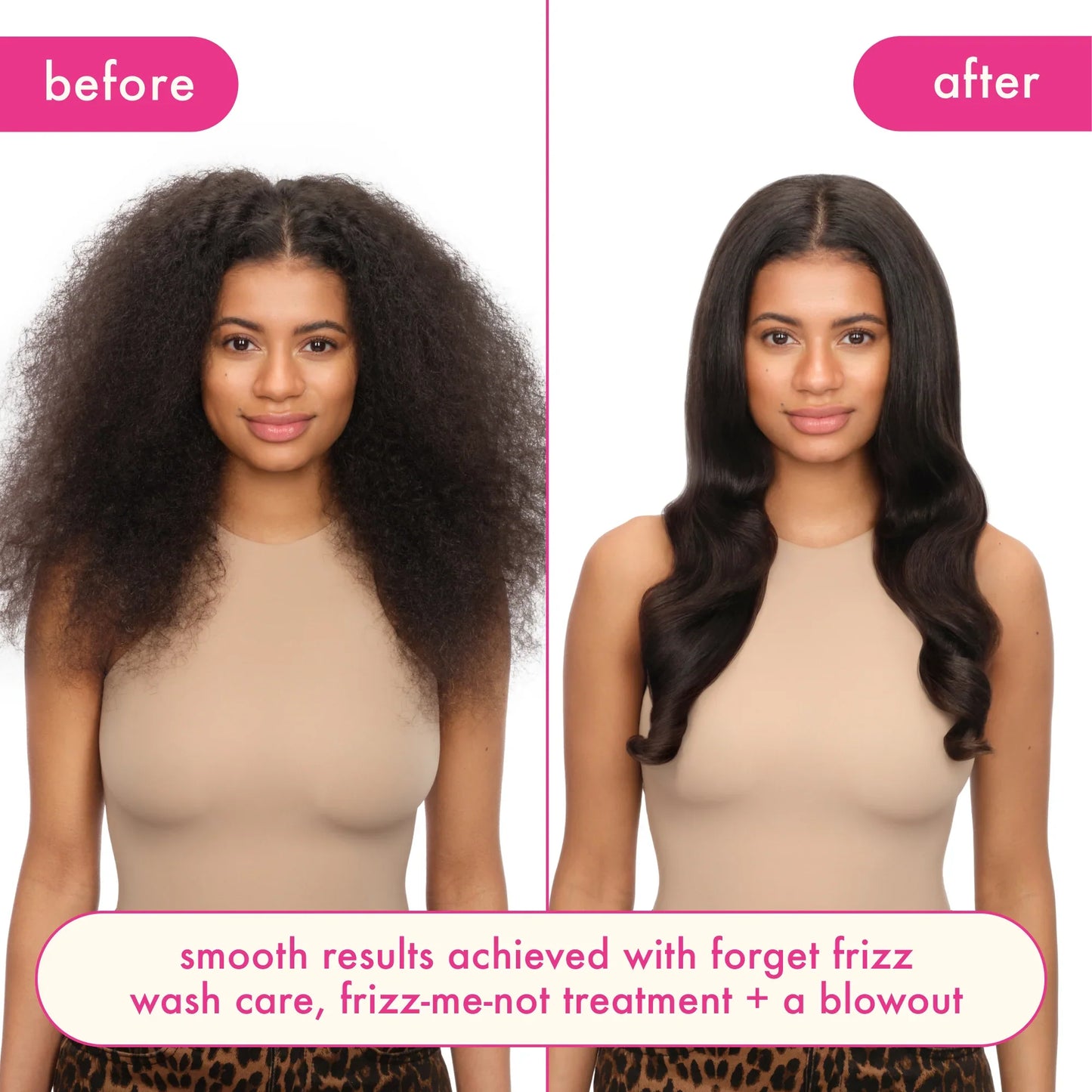 AMIKA Forget Frizz Anti-Frizz Conditioner Before After