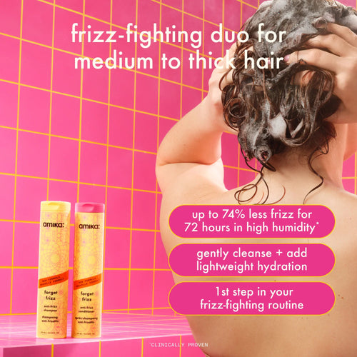 Load image 1 in gallery view. AMIKA Forget Frizz Anti-Frizz Shampoo benefits