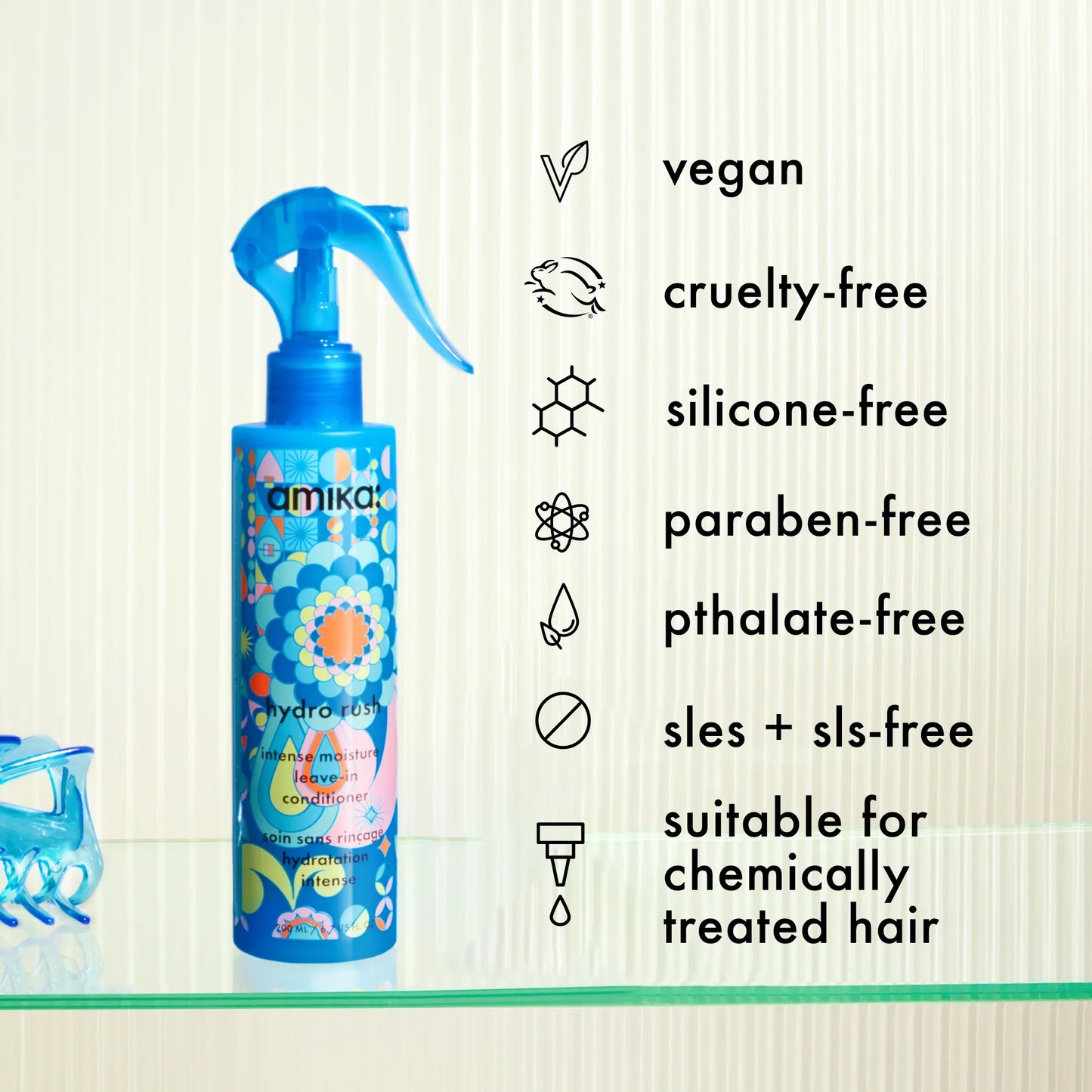 AMIKA Hydro Rush Intense Moisture Leave-In Conditioner benefits