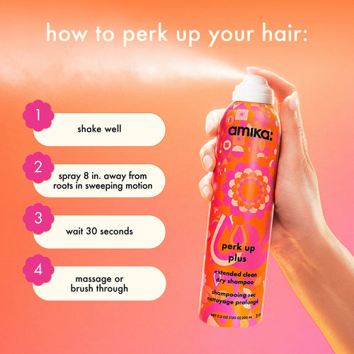 Load image 1 in gallery view. AMIKA Perk Up Plus Extended Dry Shampoo how to use