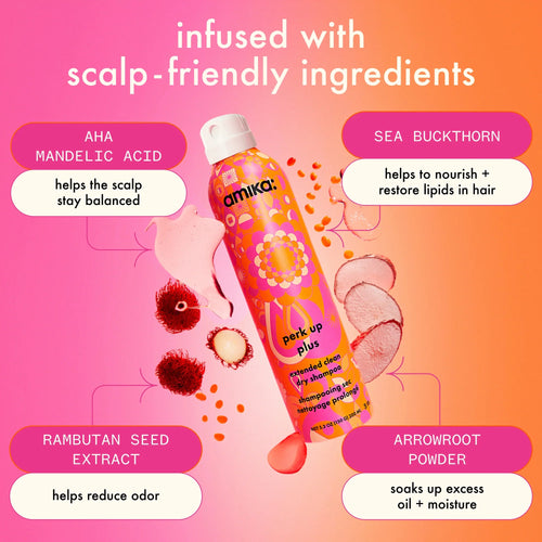 Load image 1 in gallery view. AMIKA Perk Up Plus Extended Dry Shampoo key ingredients