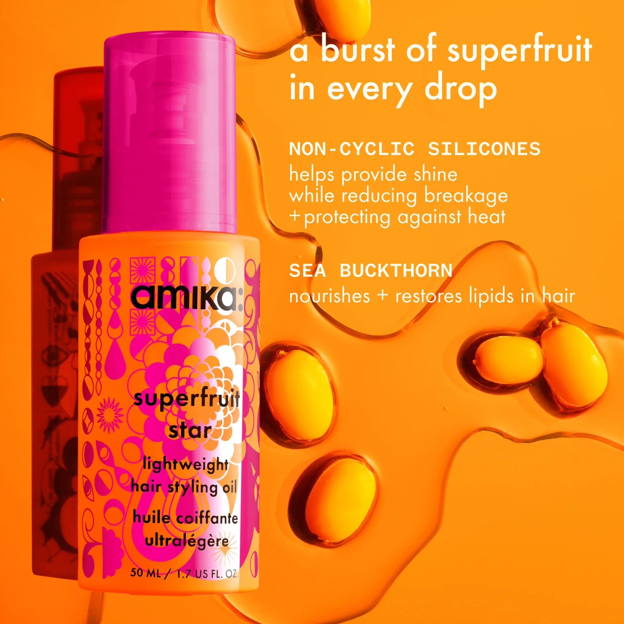 AMIKA Superfruit Star Lightweight Hair Styling Oil key ingredients