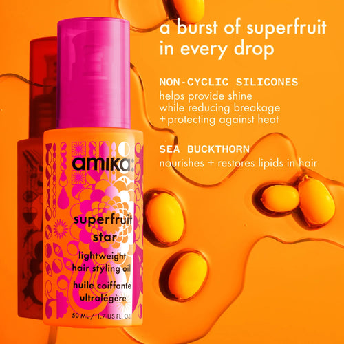 Load image 1 in gallery view. AMIKA Superfruit Star Lightweight Hair Styling Oil key ingredients